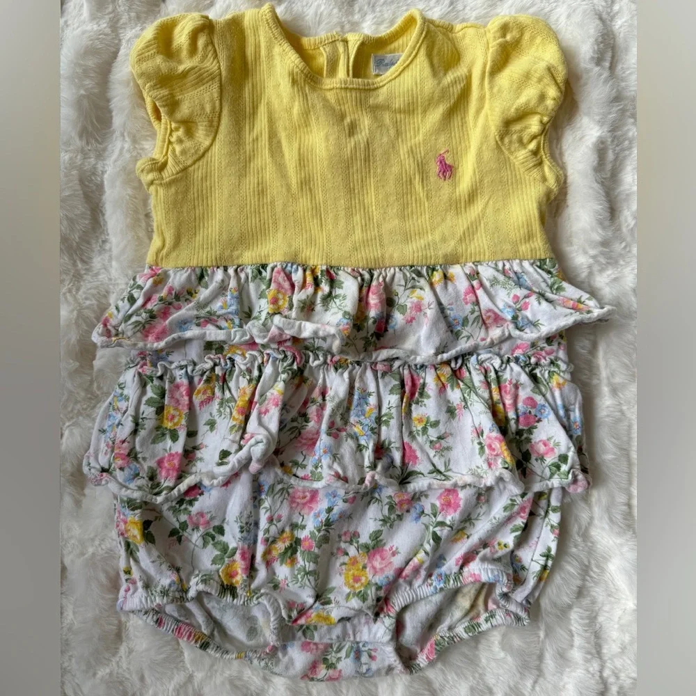 Ralph Lauren Yellow Floral Baby Bubble